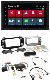 Blaupunkt Lenkrad Bluetooth DAB 2DIN USB Autoradio für Fiat 500 2014-2015 schwar