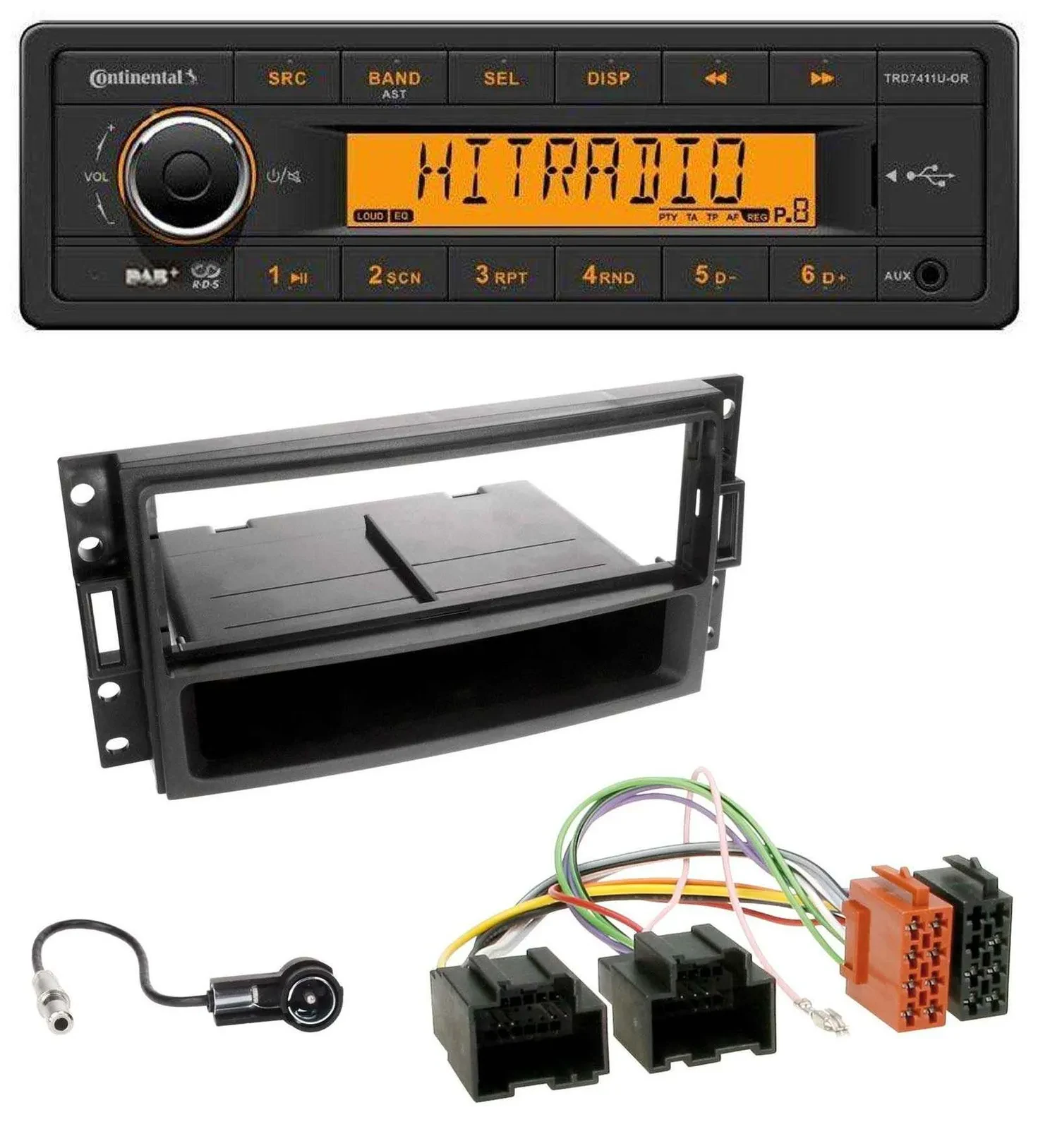 Continental 1DIN DAB MP3 AUX USB Autoradio für Chevrolet Corvette Uplander 05-13