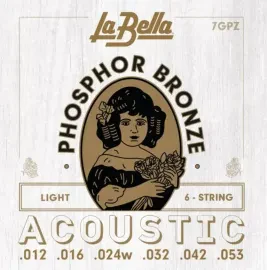 Струны для акустической гитары La Bella 7GPZ Phosphor Bronze Light 12-53