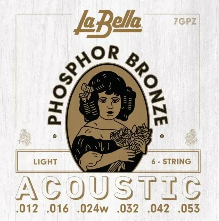 Струны для акустической гитары La Bella 7GPZ Phosphor Bronze Light 12-53