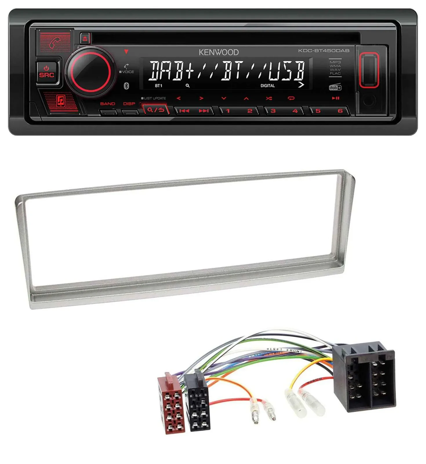 Kenwood MP3 CD USB Bluetooth DAB Autoradio für Alfa Romeo 156 (2001-2003)