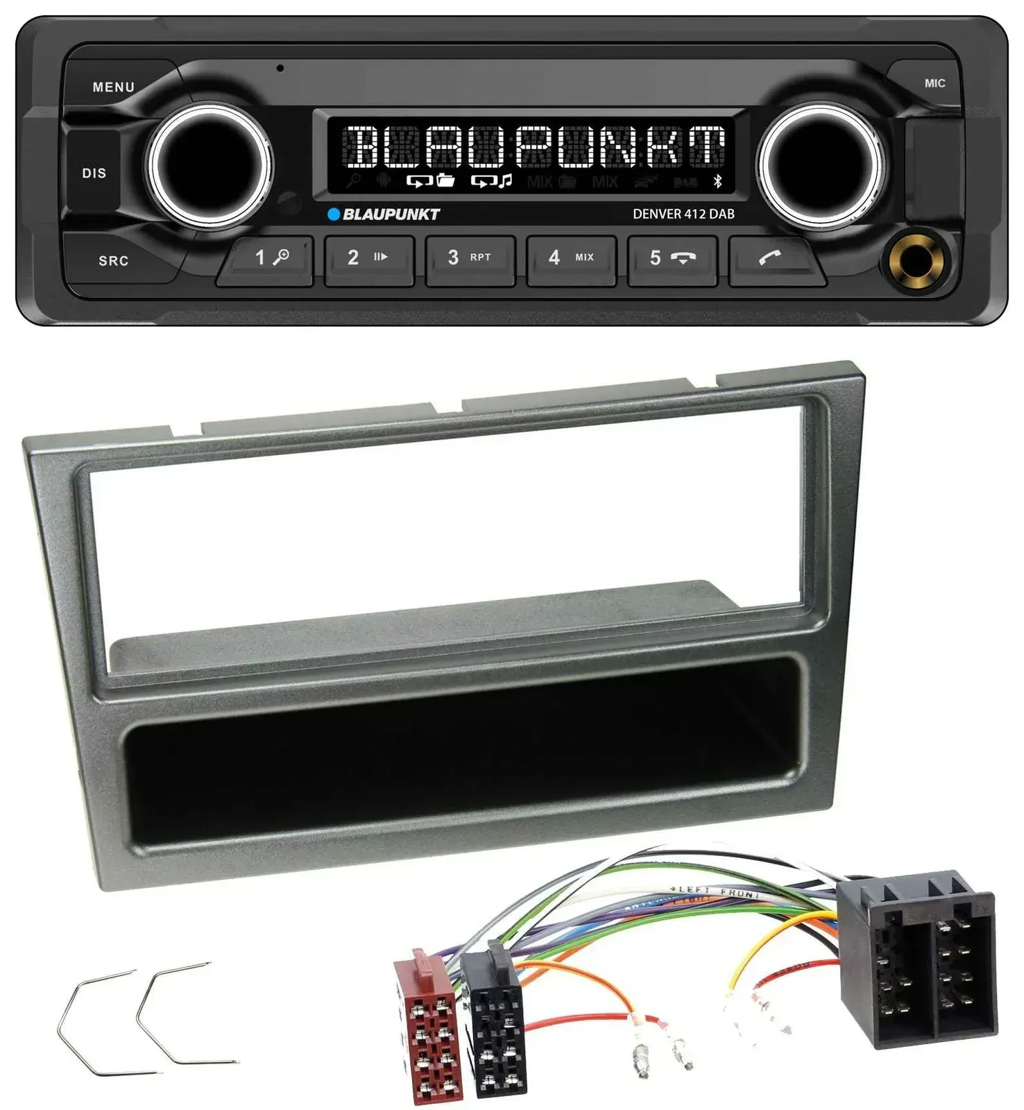 Blaupunkt Bluetooth DAB MP3 USB Autoradio für Opel Corsa C ISO 2000-2004 alumini