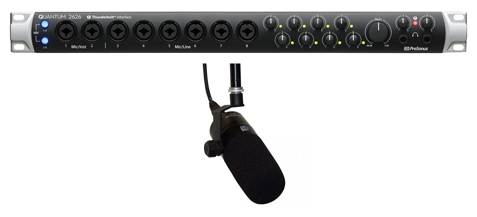 Звуковая карта PreSonus Quantum 2626 Thunderbolt 3 (набор) с микрофоном PD-70