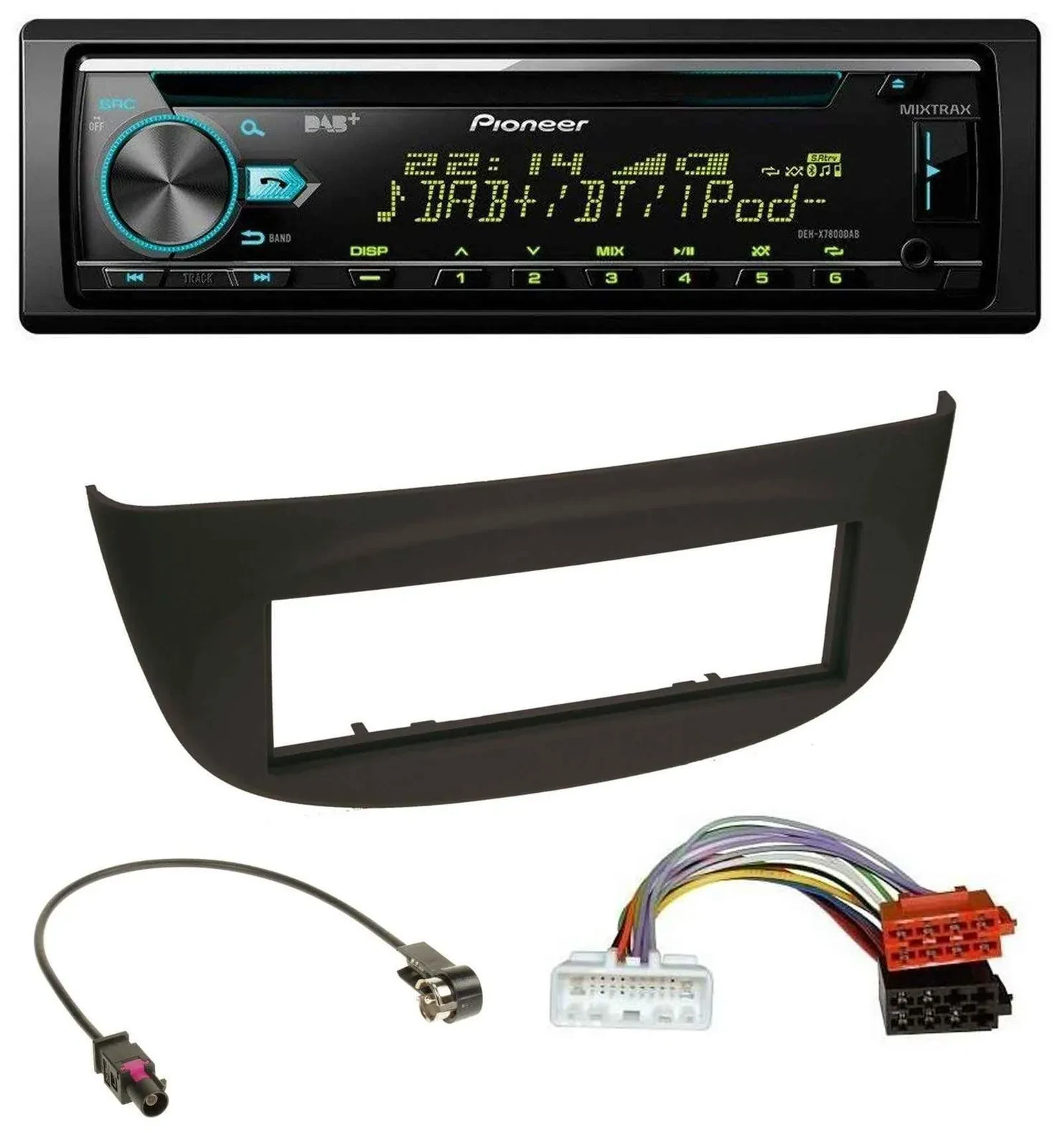 Pioneer DAB MP3 CD USB Bluetooth Autoradio für Renault Twingo ab 2015 schwarz