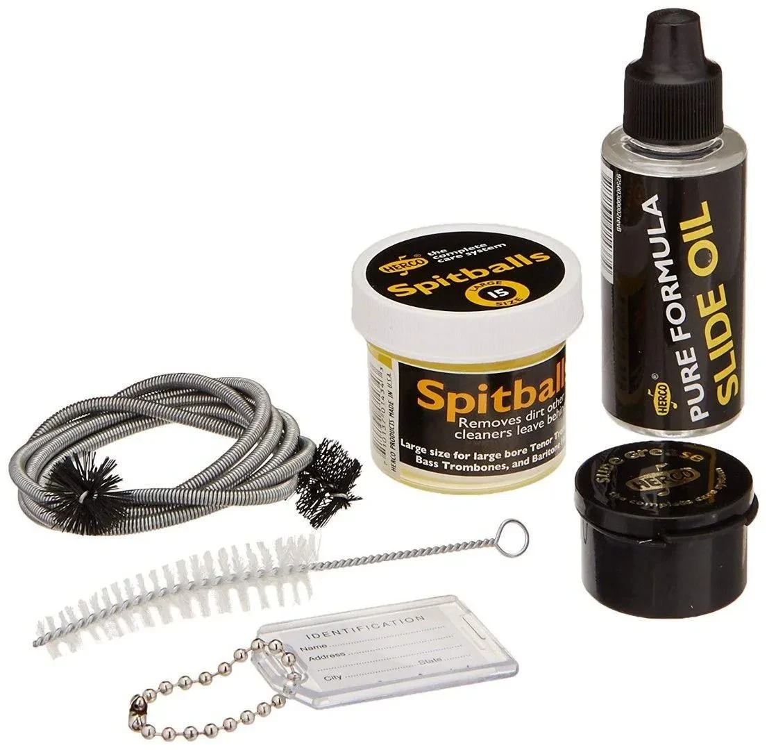 Herco HE110 Trombone Maintenance Kit - Contains Brush, Slide Oil, and More