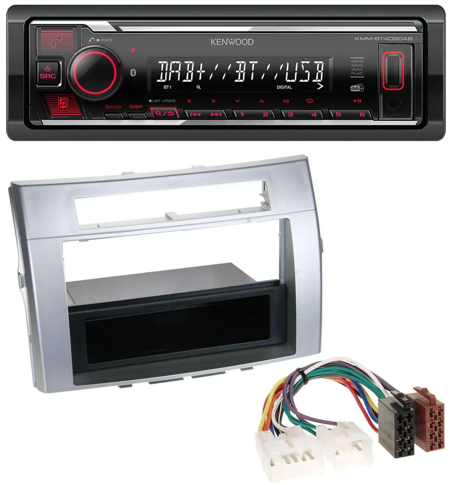 Kenwood MP3 Bluetooth USB DAB Autoradio für Toyota Corolla Verso 2004-2009 silbe
