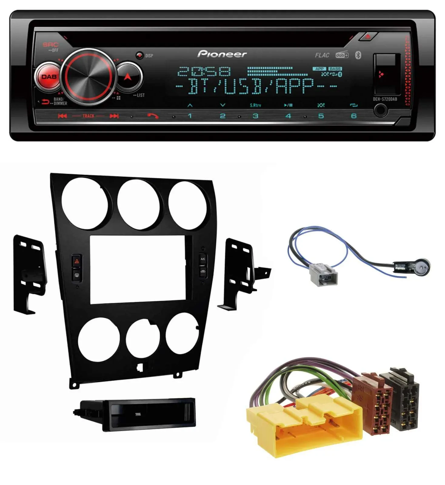 Pioneer MP3 DAB CD Bluetooth USB Autoradio für Mazda 6 (2006-2008)