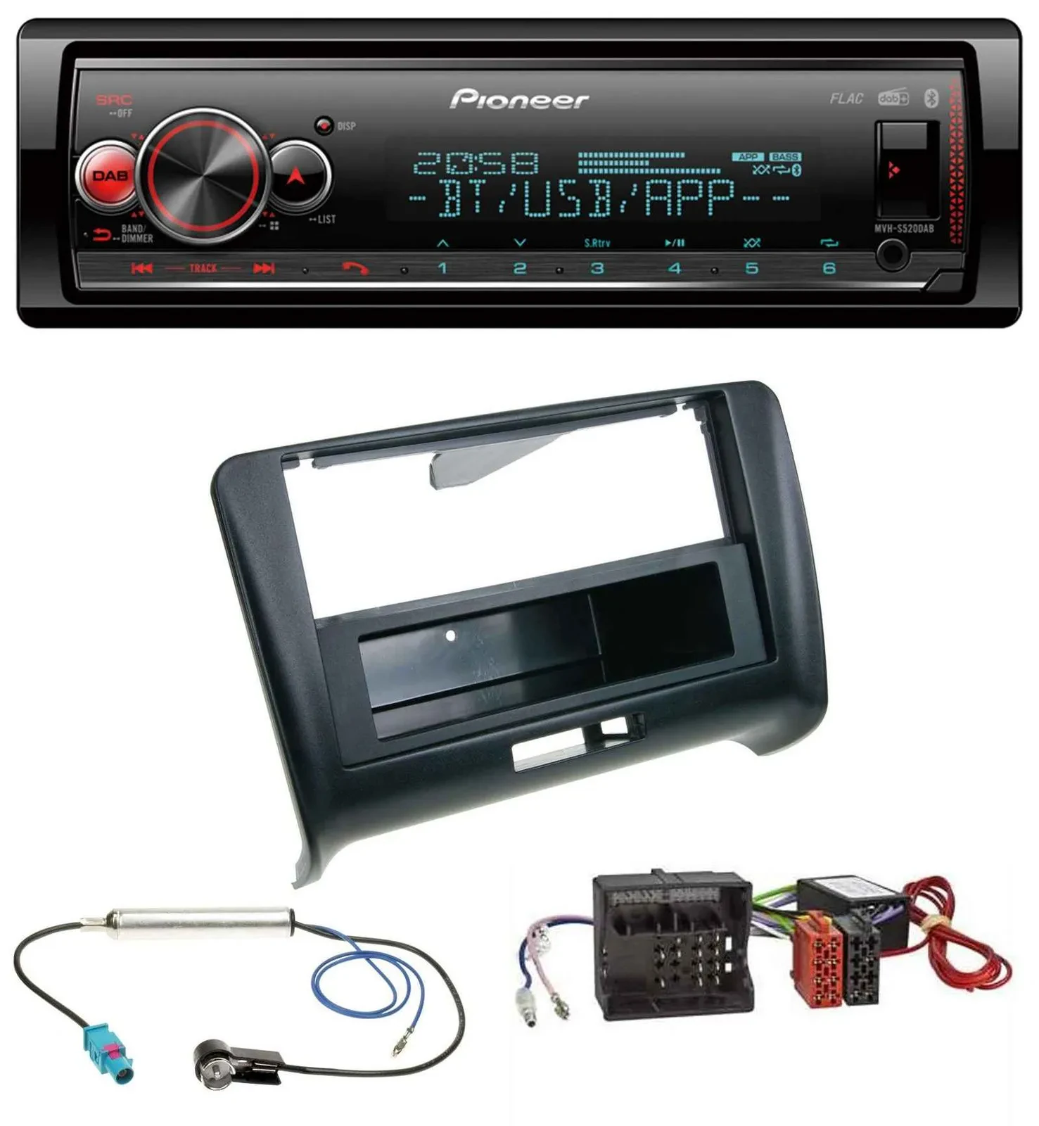 Автомагнитола для Audi TT 2006–2014 Pioneer Bluetooth USB MP3 DAB Quadlock для активной системы