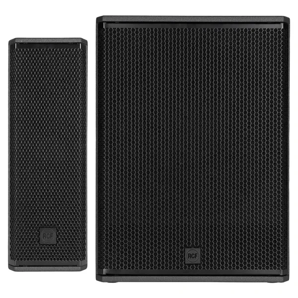 RCF NXL 14-A Compact Active Column Speaker Black w SUB18-AX 18" Subwoofer