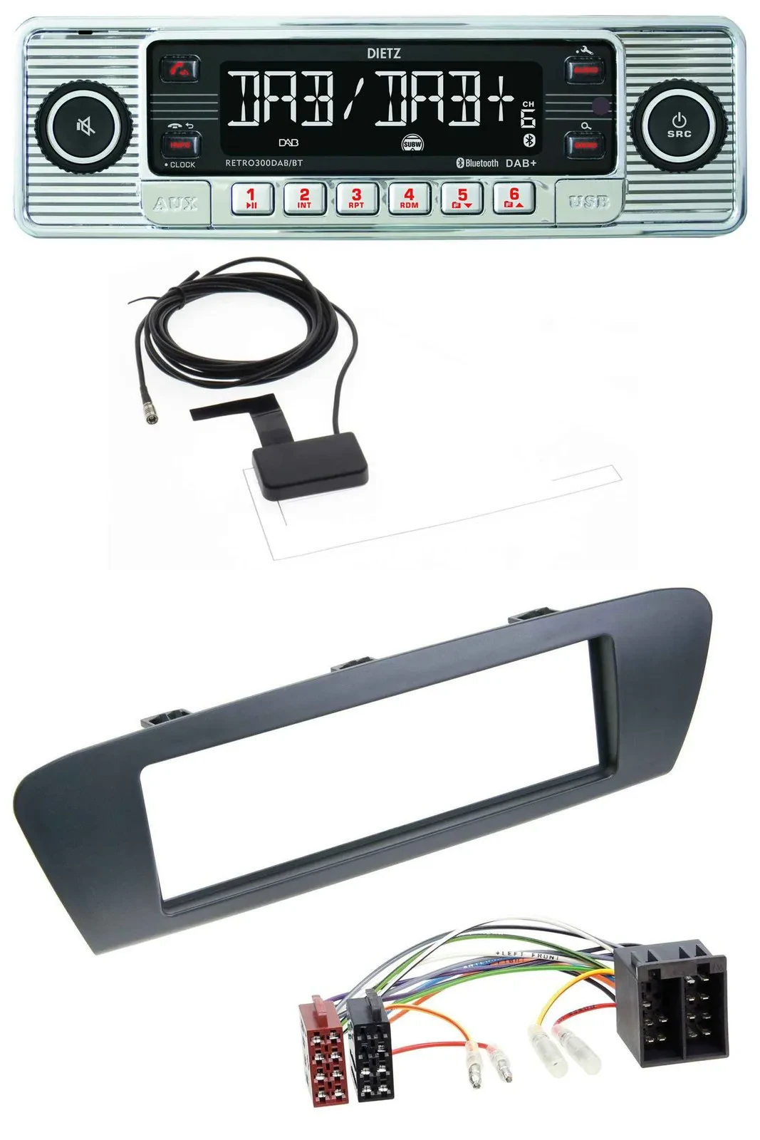 Dietz Bluetooth USB MP3 DAB Autoradio für Renault Scenic (ab 09) - grau