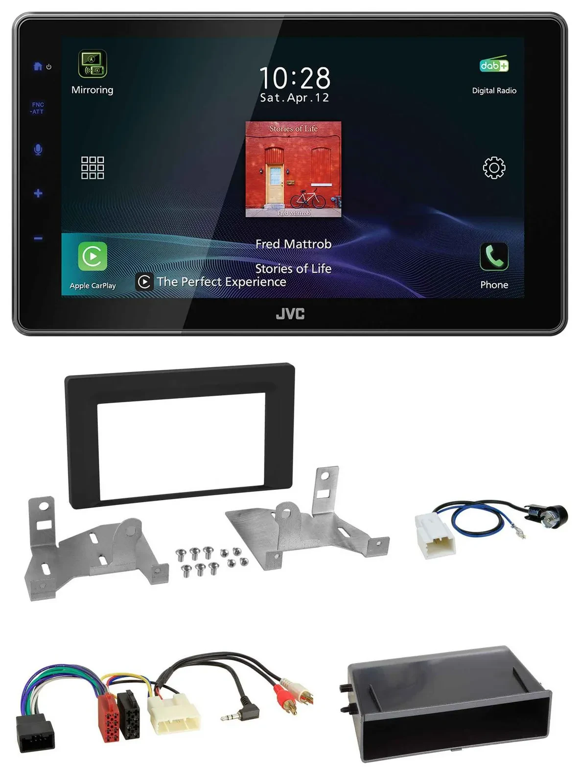 JVC DAB MP3 Bluetooth USB Autoradio für Toyota Aygo AB7 ab 2022 mattschwarz