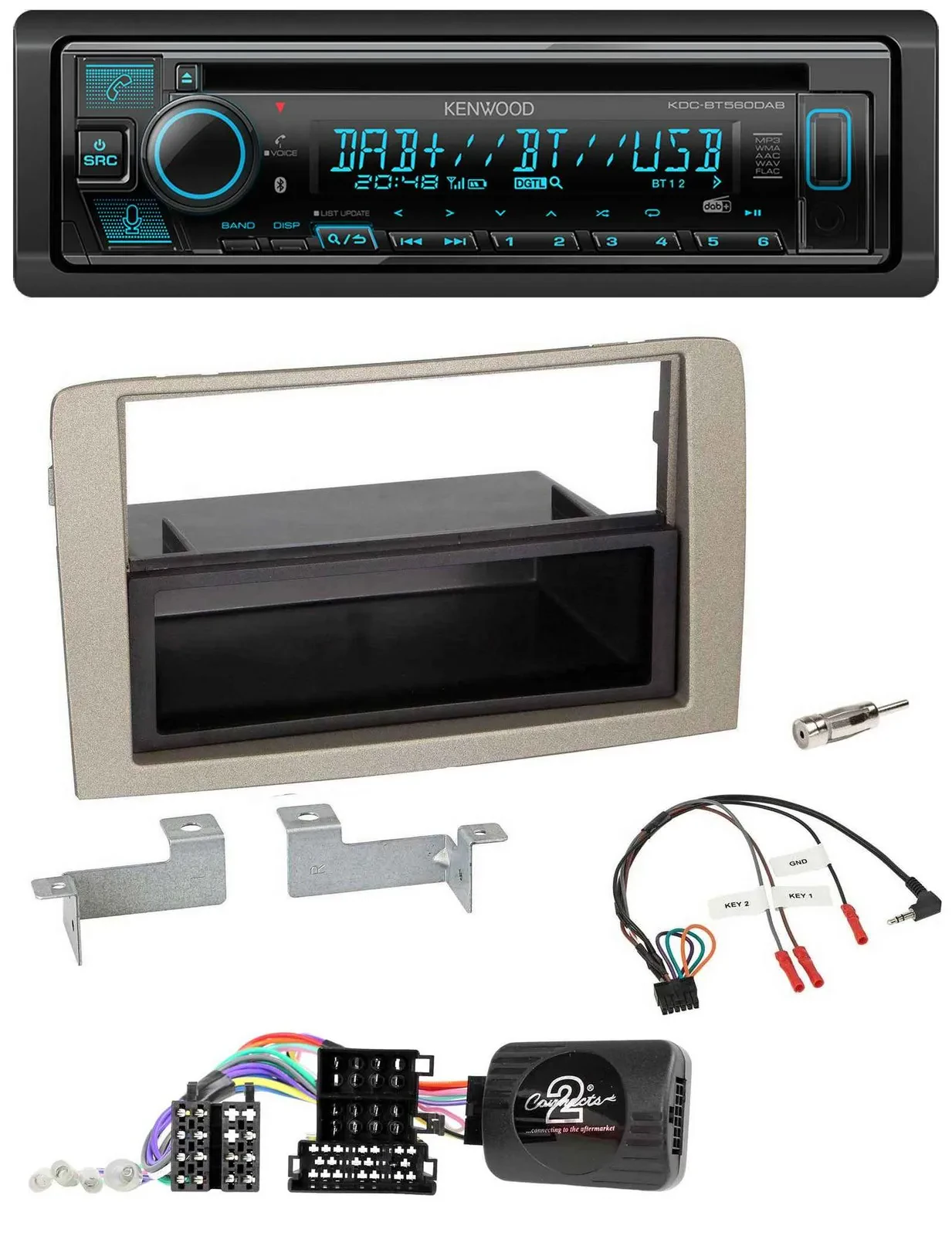 Автомагнитола для Lancia Musa (2004–2012) Kenwood Bluetooth, DAB, CD, USB