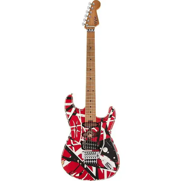 Электрогитара EVH Striped Series Frankie Red with Black and White Stripes Relic