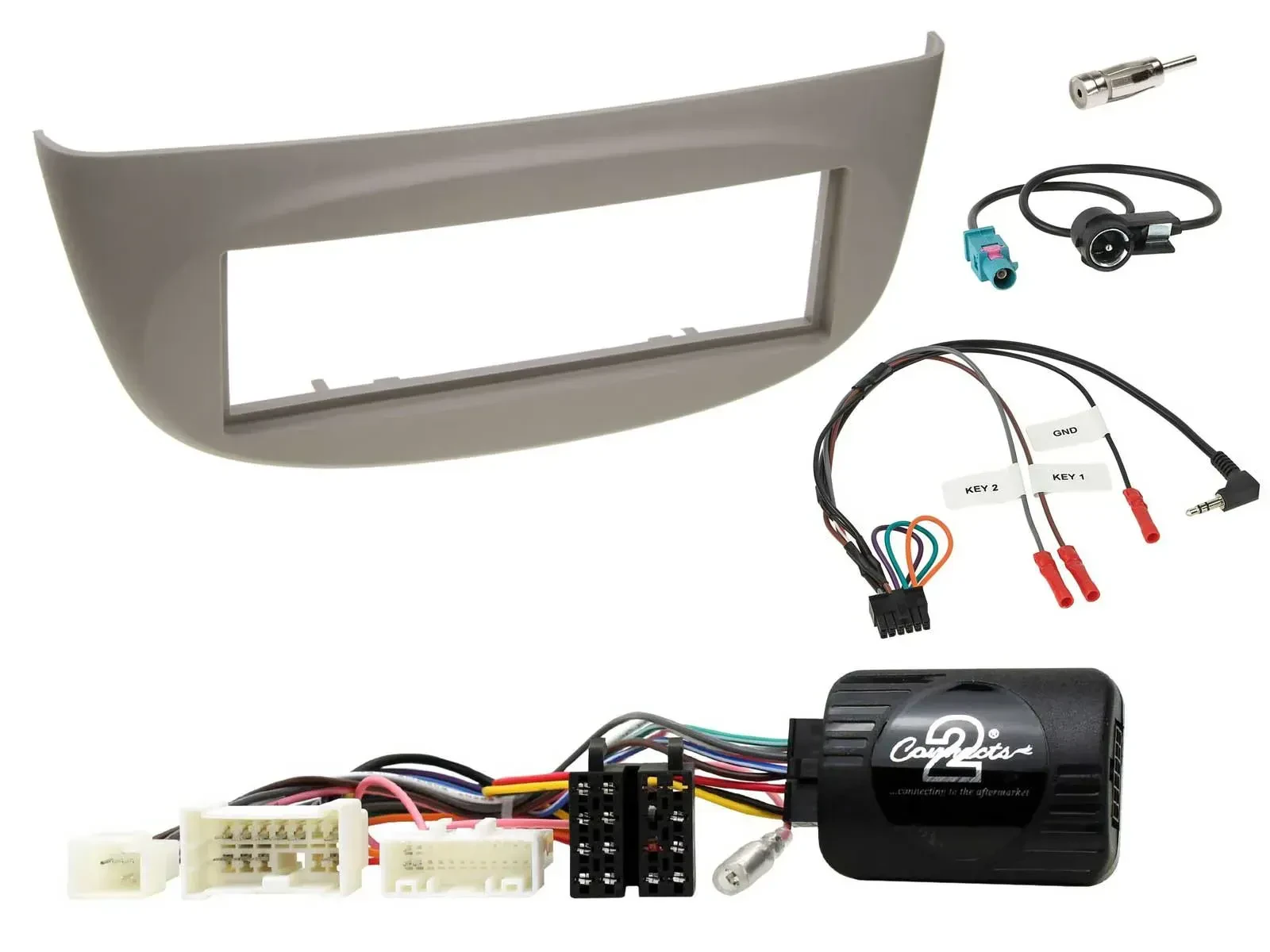 Radioset Lenkradadapter DIN Autoradio für Renault Wind N 2010-2013 grau