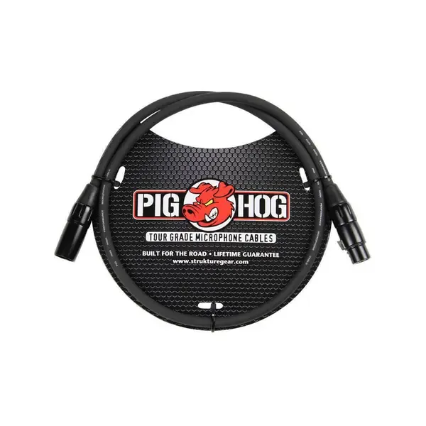 Микрофонный кабель Pig Hog 3' 8mm XLR Microphone Cable - 3 Pin XLR Male to 3 Pin XLR Female #PHM3