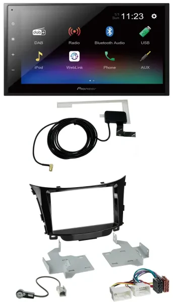 Pioneer DAB MP3 Bluetooth 2DIN USB Autoradio für Hyundai i30 (ab 12)