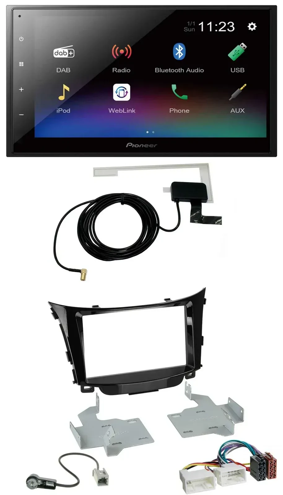 Автомагнитола для Hyundai i30 Pioneer 2DIN DAB Bluetooth USB MP3