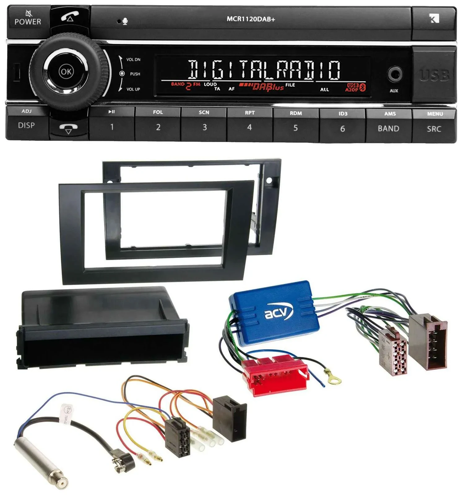 Автомагнитола для Audi A4 B6/B7 (2001–2008) Kienzle Bluetooth, MP3, USB, DAB