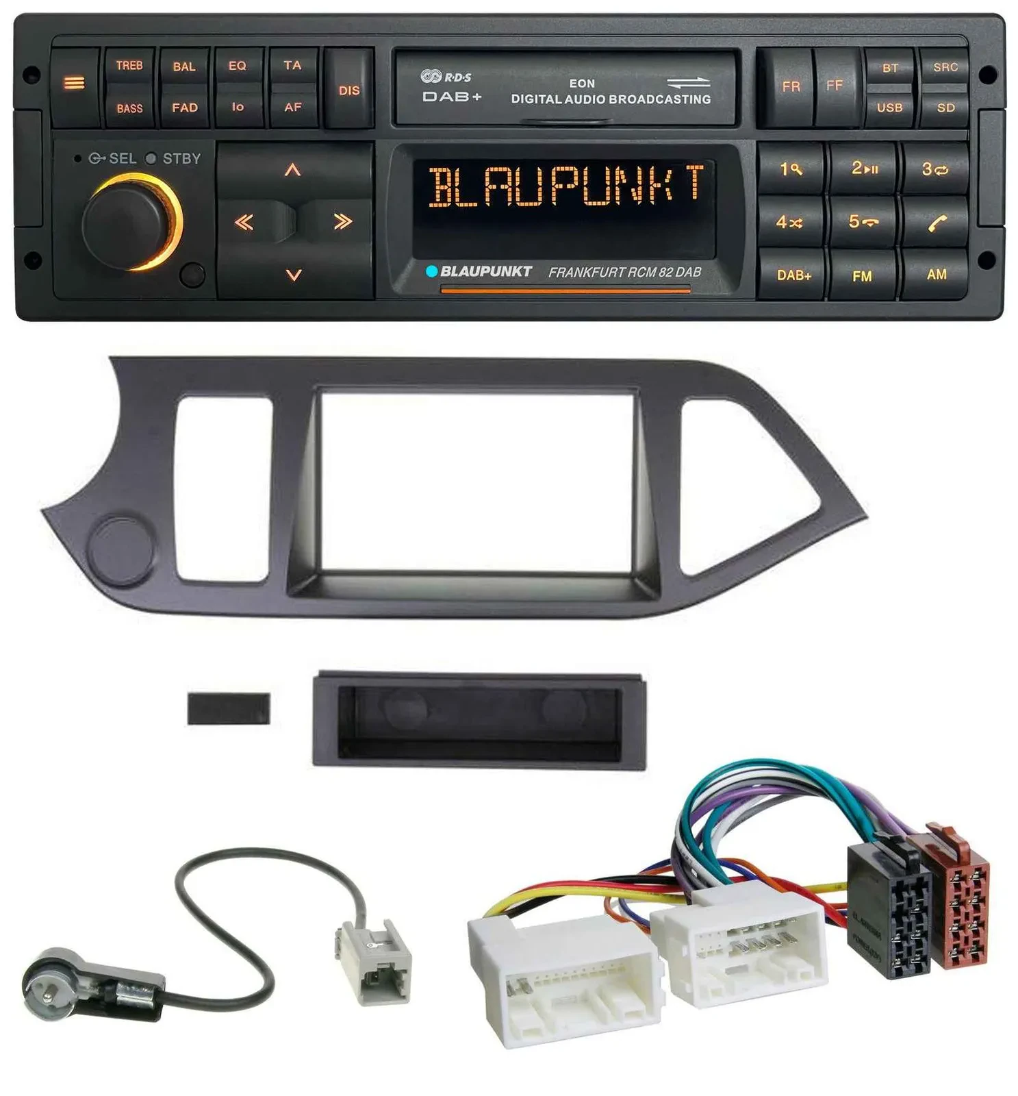 Blaupunkt USB DAB SD MP3 Bluetooth Autoradio für Kia Picanto ab 2011 ohne Start-