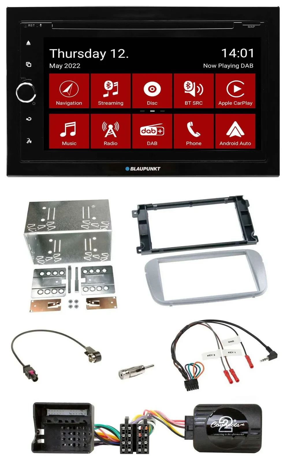 Blaupunkt Lenkrad DVD Bluetooth DAB 2DIN USB Autoradio für Ford Galaxy C Max Foc