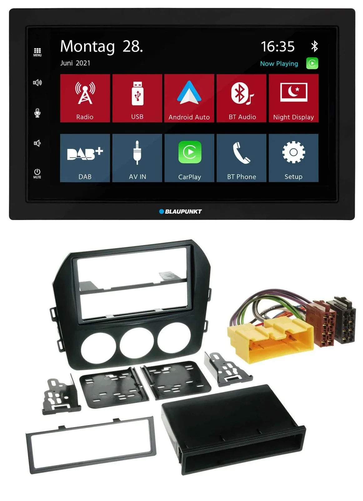 Blaupunkt MP3 Bluetooth DAB 2DIN USB Autoradio für Mazda MX 5 (NC, ab 2008)
