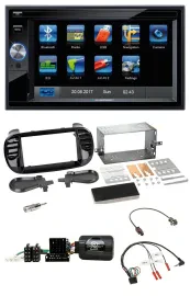 Blaupunkt SD USB TMC Bluetooth 2DIN Lenkrad Navigation für Fiat 500 Fakra 08-15