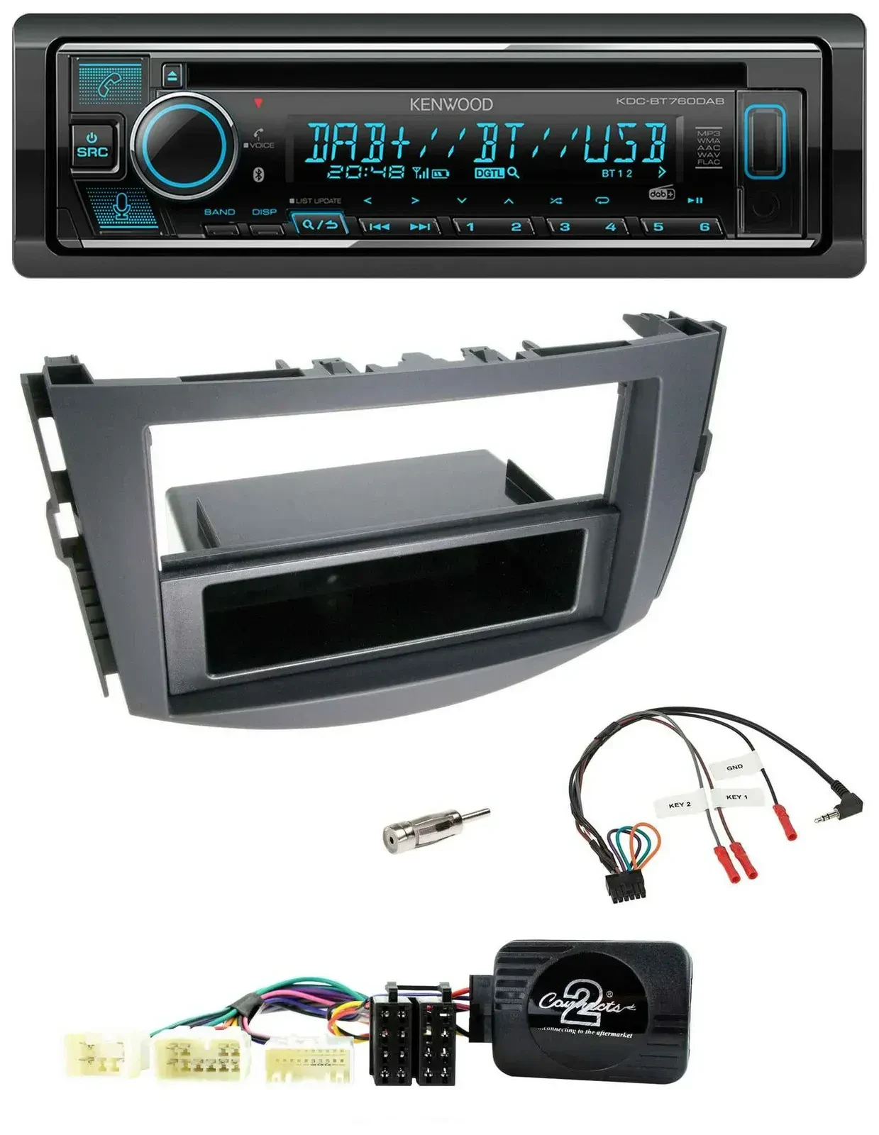 Автомагнитола Kenwood Bluetooth DAB USB CD для Toyota RAV4 2006–2011