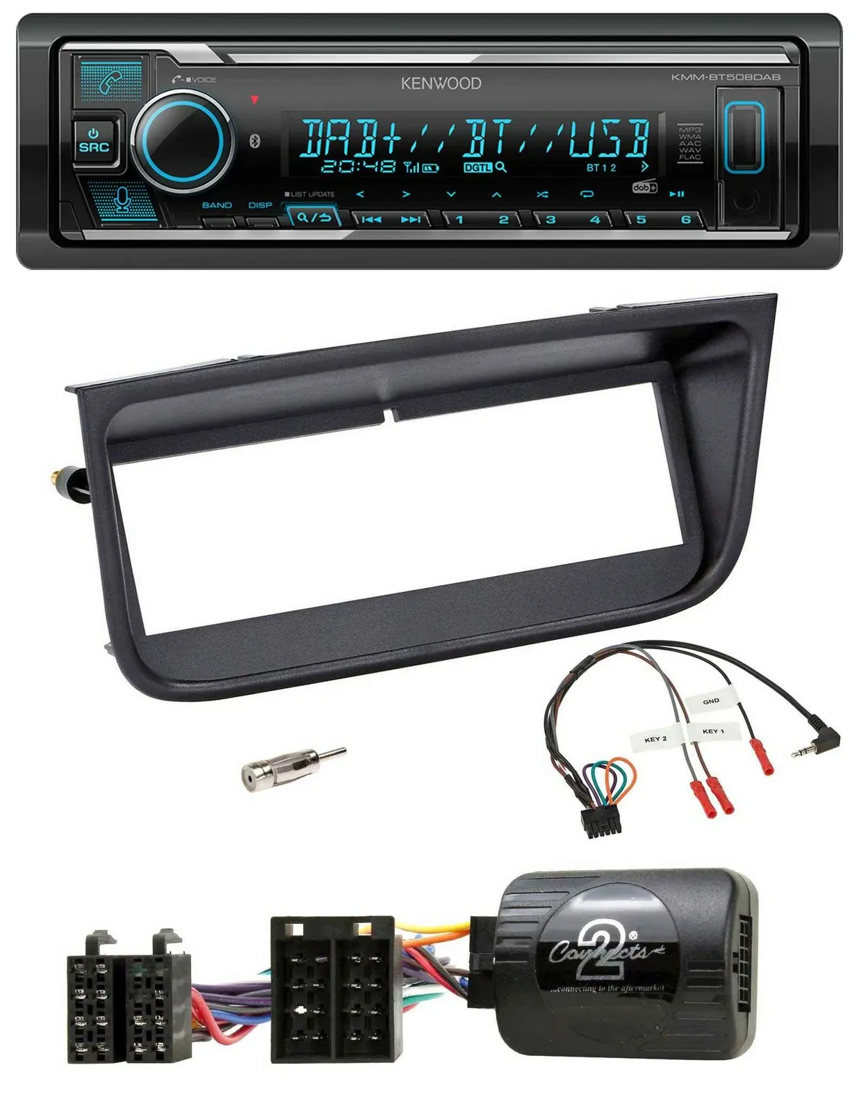 Kenwood Bluetooth Lenkrad DAB USB Autoradio für Peugeot 406 2002-2005