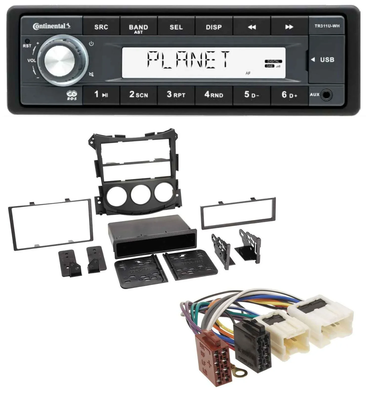 Continental USB MP3 AUX 1DIN Autoradio für Nissan 370Z (ab 2009)