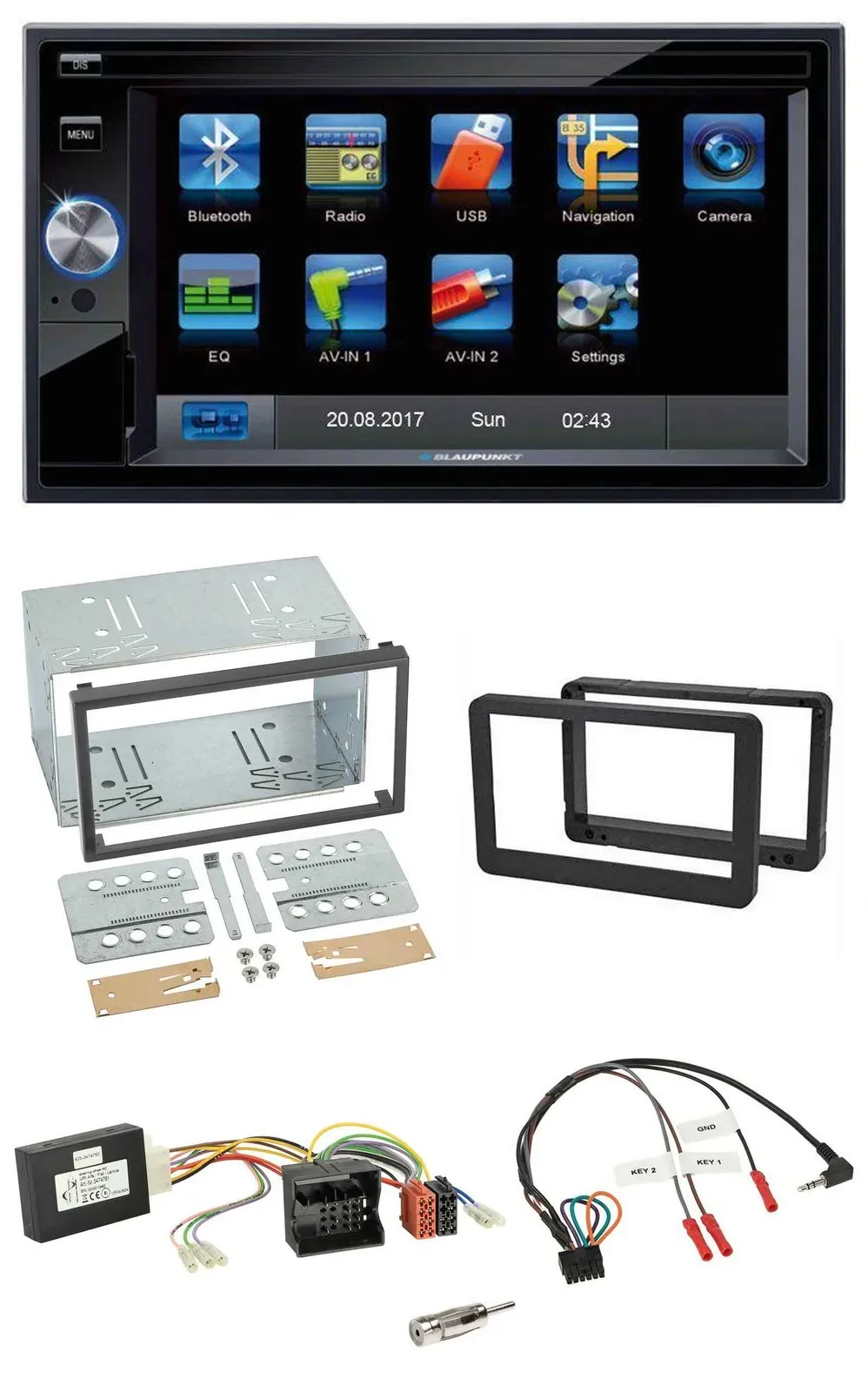 Blaupunkt 2DIN Bluetooth TMC USB Lenkrad SD Navigation für Alfa Romeo Brera 159