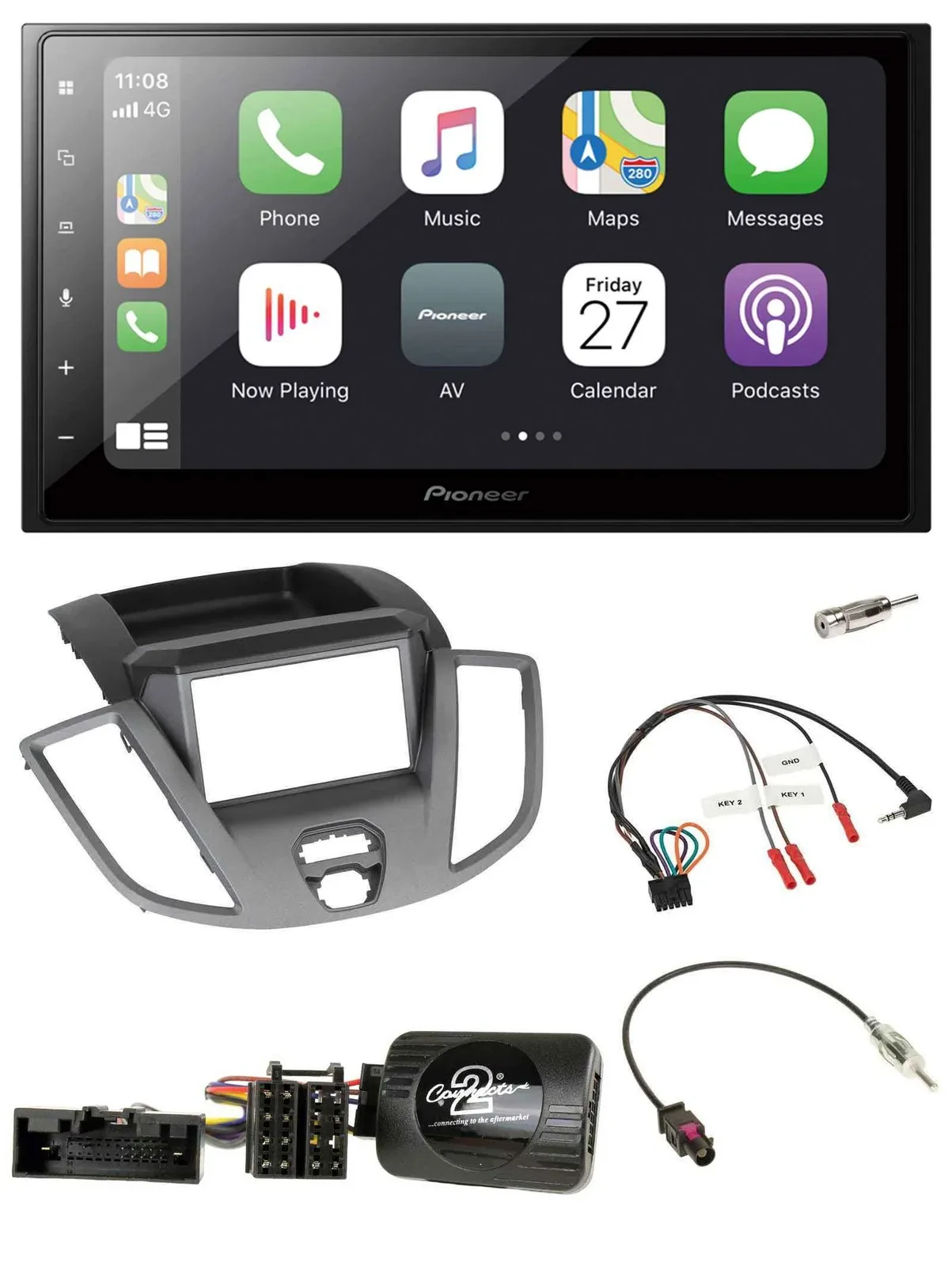 Pioneer Lenkrad Bluetooth DAB 2DIN USB Autoradio für Ford Transit V363 2014-2018