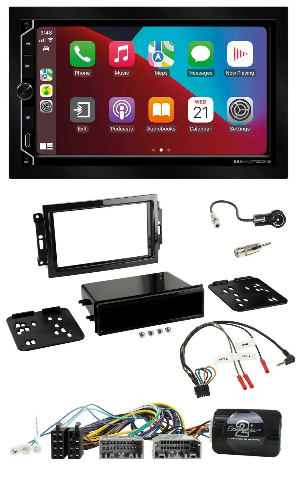 Автомагнитола для Dodge/Jeep ESX 2-DIN DAB USB Bluetooth, поддержка управления с руля