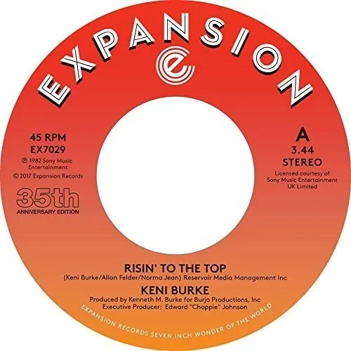 Виниловая пластинка Keni Burke - Risin To The Top / Hang Tight [New 7" Vinyl] UK - Import