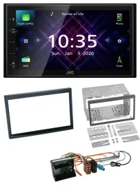 JVC DAB 2DIN MP3 Bluetooth USB Autoradio für Peugeot 207 307 Expert Partner schw