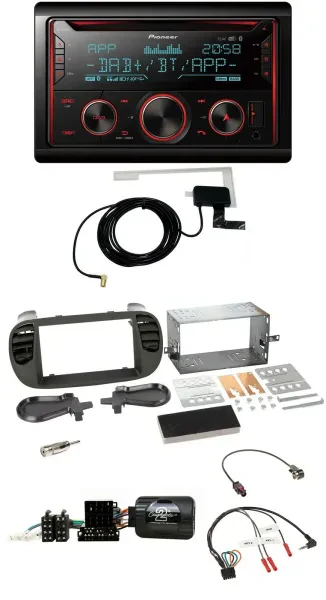 Pioneer 2DIN Lenkrad DAB USB CD Bluetooth Autoradio für Fiat 500 08-15 soft touc