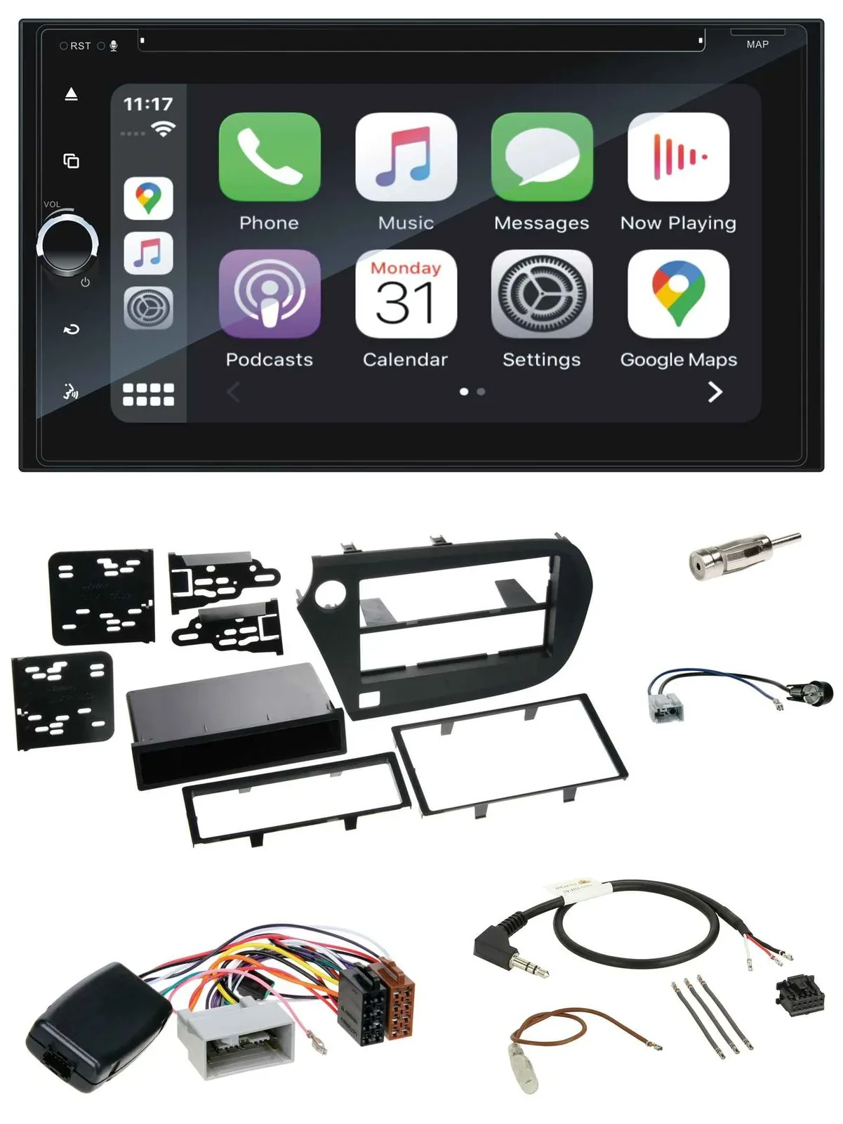 Blaupunkt 2DIN Bluetooth DAB USB DVD Lenkrad Autoradio für Honda Insight ZE2 200