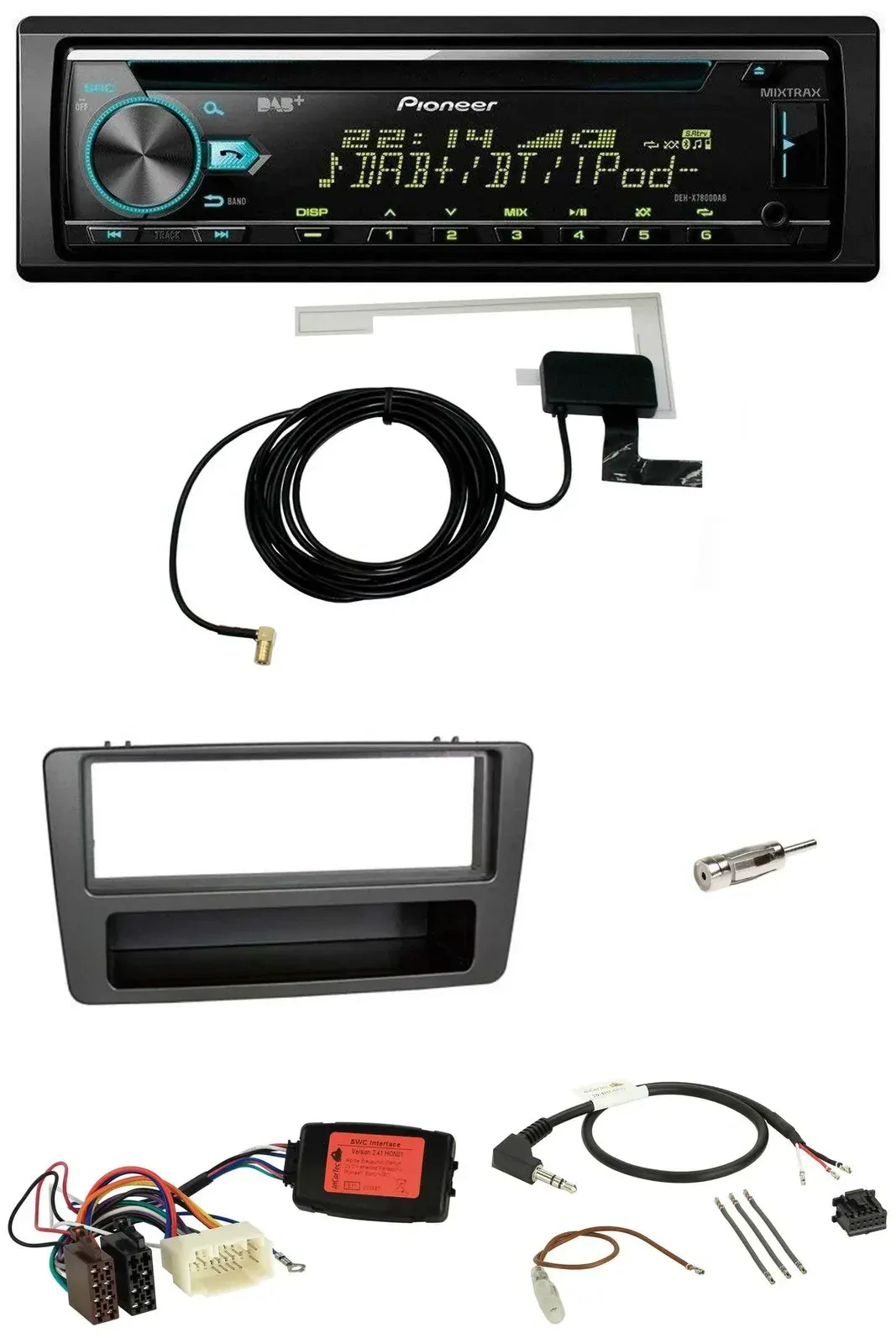 Автомагнитола Pioneer CD/USB/DAB, MP3, для Honda Civic 2001–2003, черная