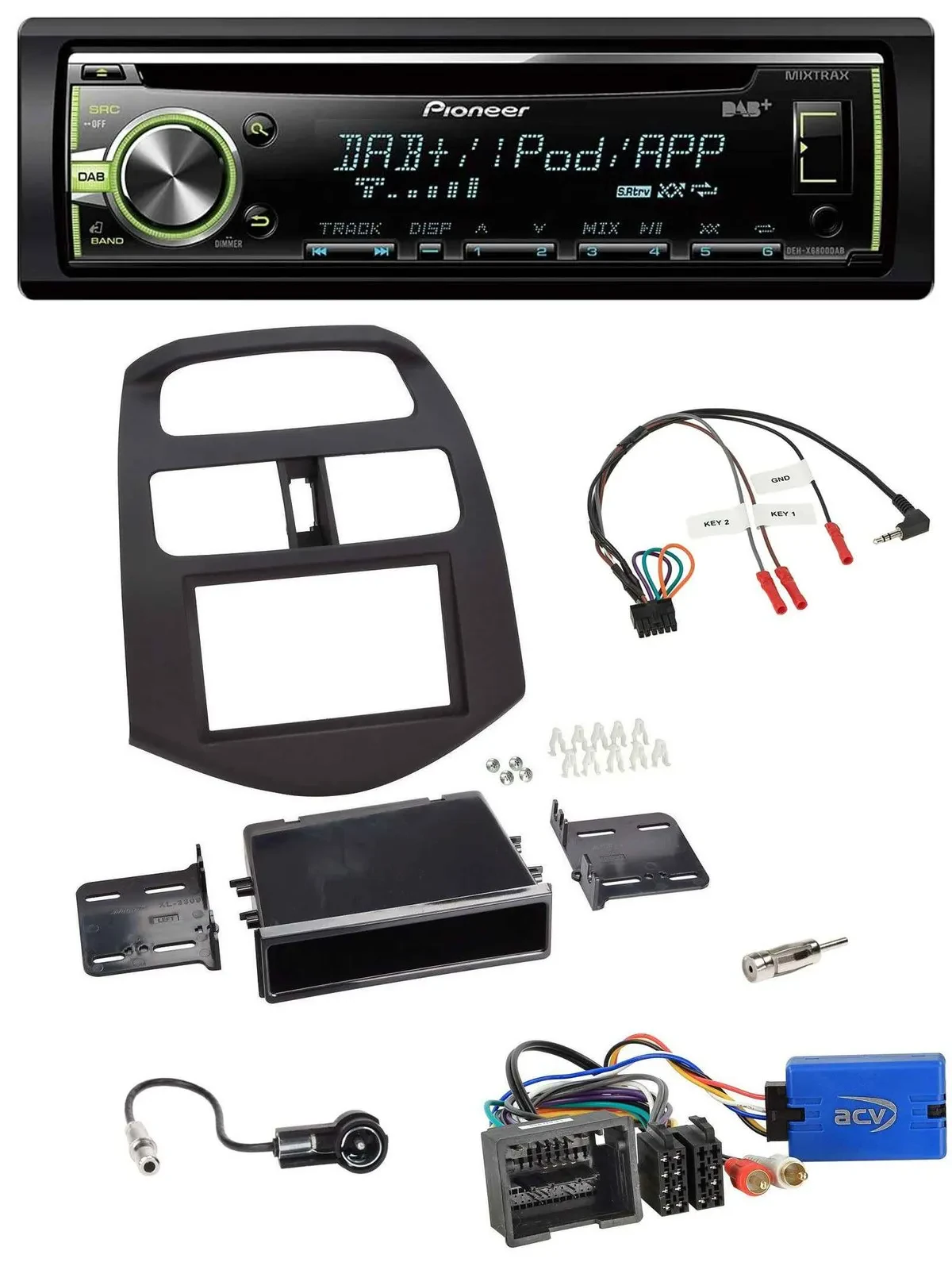 Pioneer DAB USB MP3 Lenkrad CD Autoradio für Chevrolet Spark 2013-2015