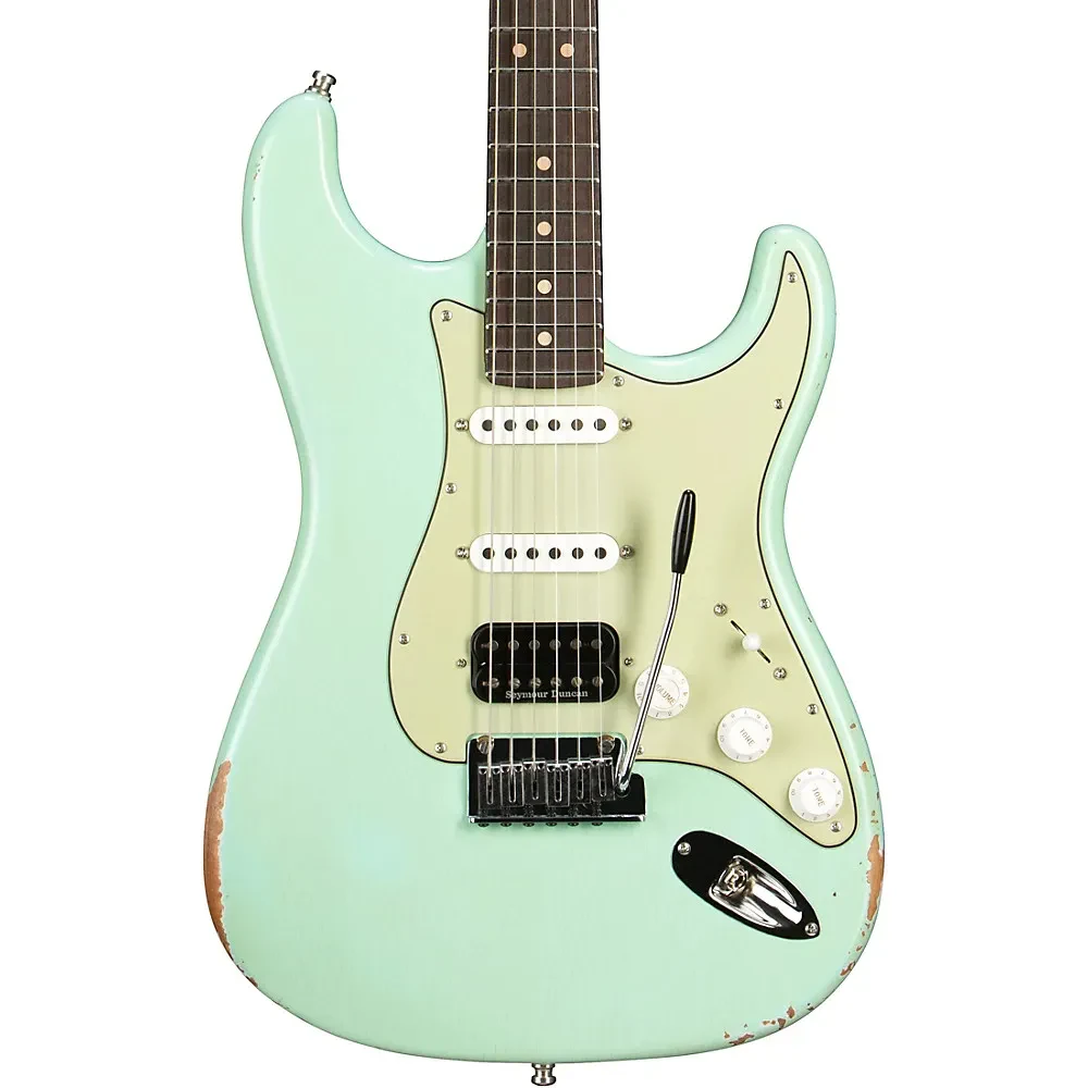 Fender CS Custom Deluxe HB S-1 Stratocaster Relic w/CC HW LE Guitar Surf Green