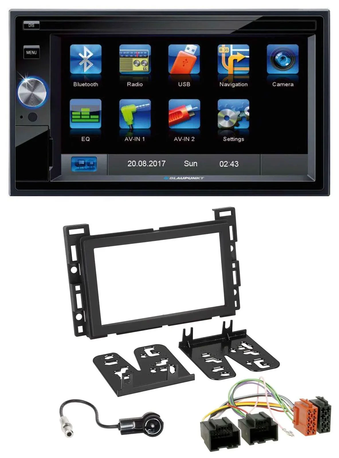Автомагнитола для Chevrolet/Opel GT (2007–2009) Blaupunkt 2DIN, Bluetooth, MP3, USB, AUX, SD