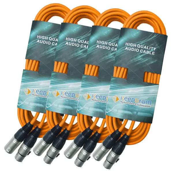 Микрофонный кабель keepdrum MC-001XX Orange 10 м (4 штуки)