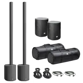 LD Systems MAUI 5 Black Ultra Portable Column PA DJ Speaker Systems w Cases