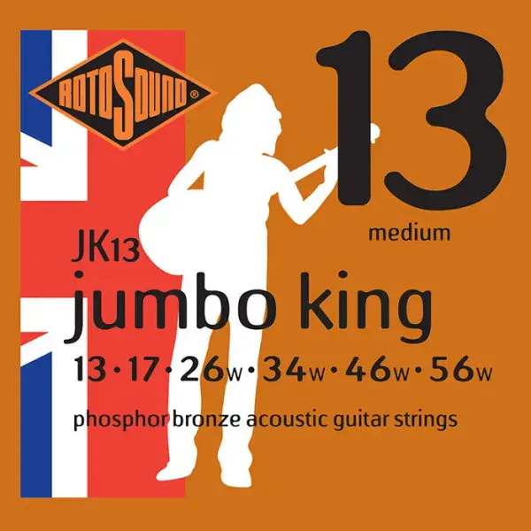 Струны для акустической гитары RotoSound JK13 Jumbo King Phosphor Bronze 13-56