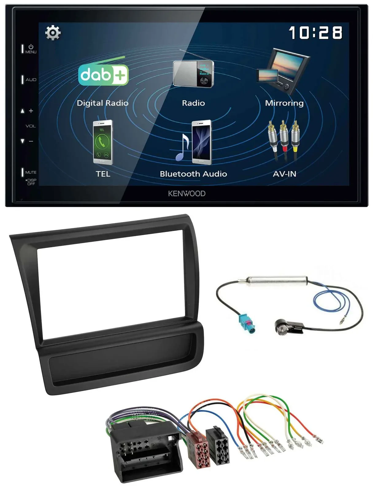 Kenwood 2DIN Bluetooth MP3 USB DAB Autoradio für Audi R8 (42, 2006-2015)