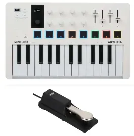 Arturia Minilab 3 25-Key MIDI Music Production Keyboard Controller+Sustain Pedal