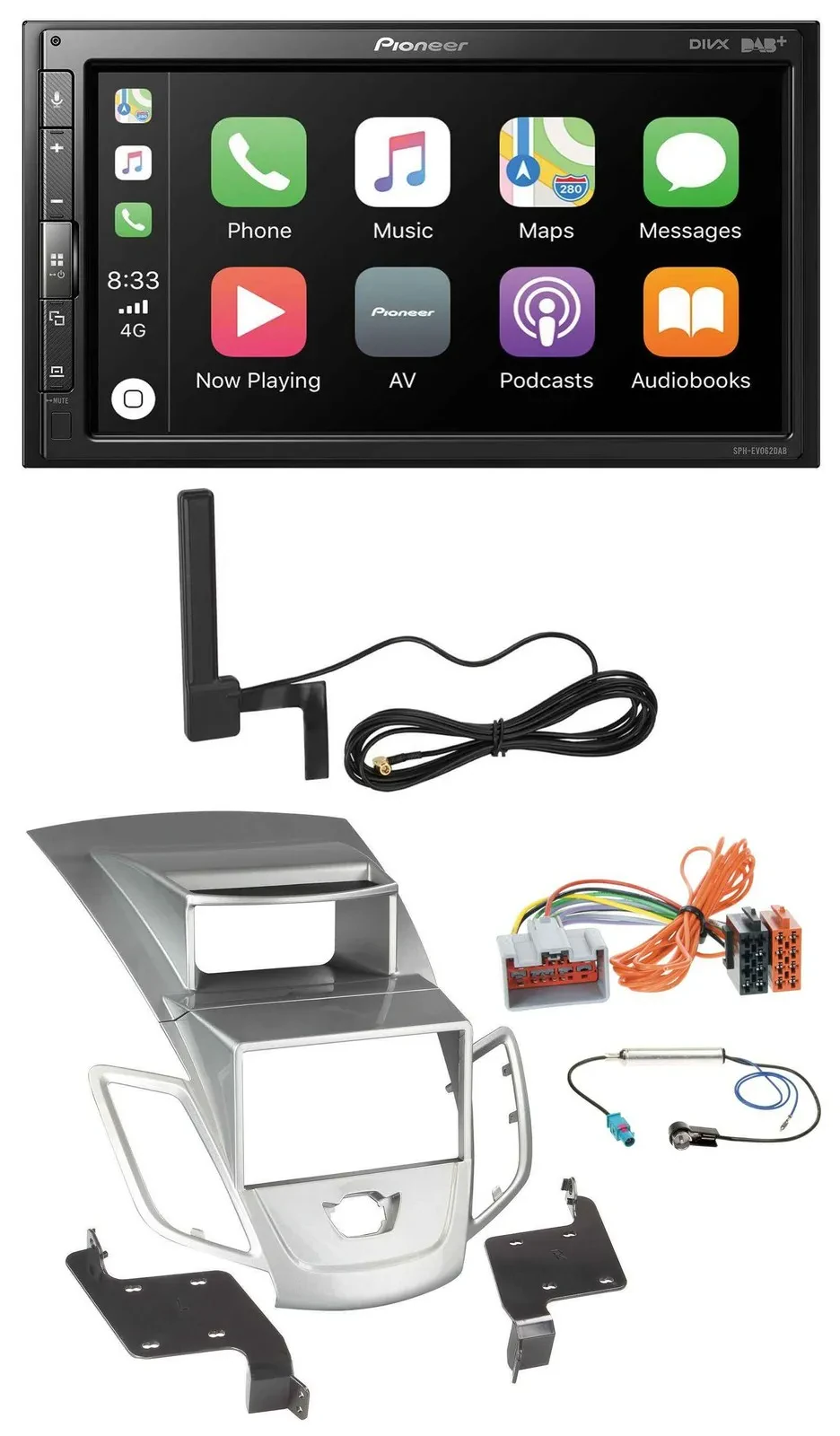 Pioneer USB 2DIN Bluetooth DAB MP3 Autoradio für Ford Fiesta 2008-2010 Display s