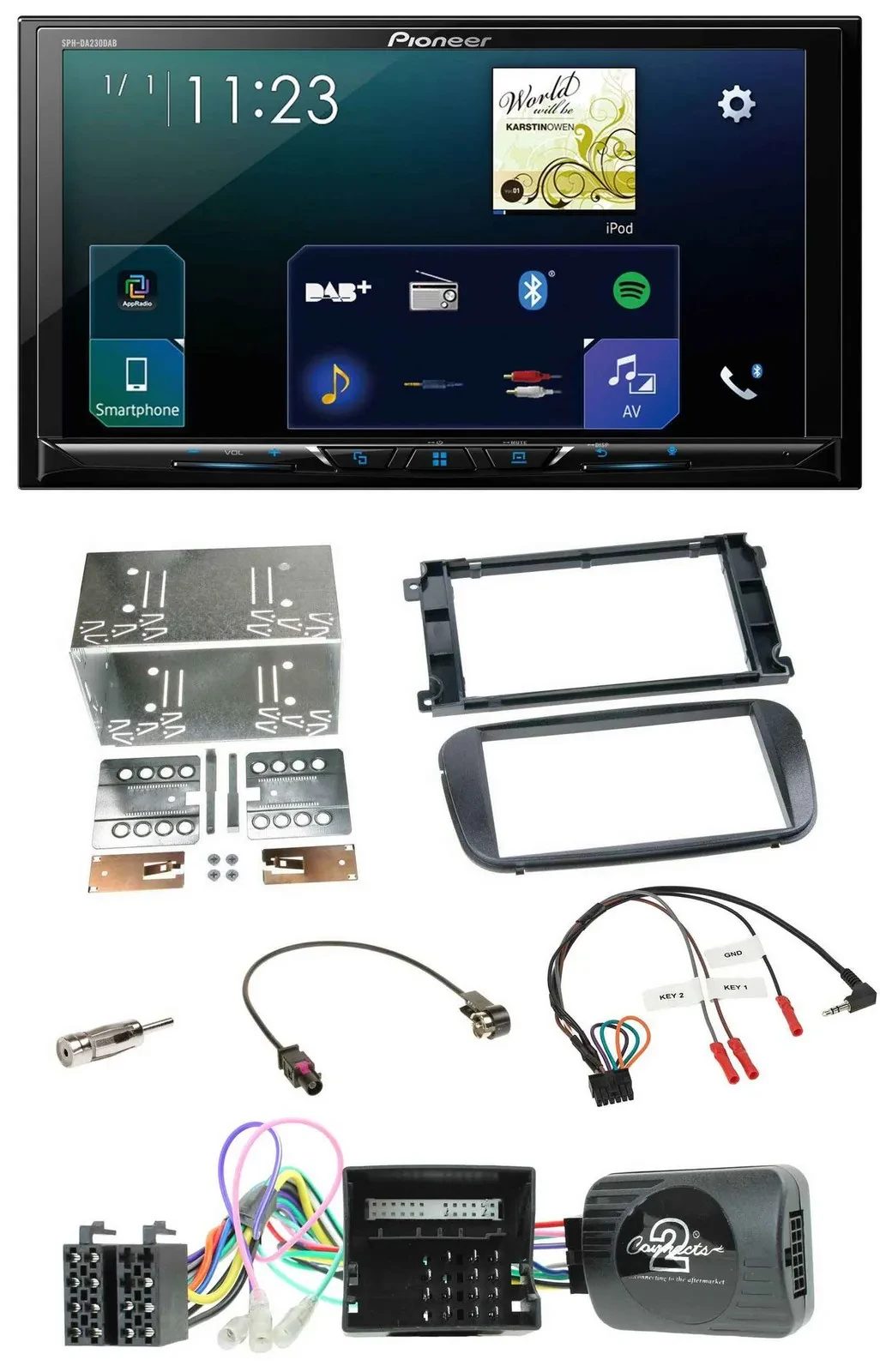 Pioneer Lenkrad Bluetooth USB 2DIN DAB Autoradio für Ford C-Max Galaxy Focus sch