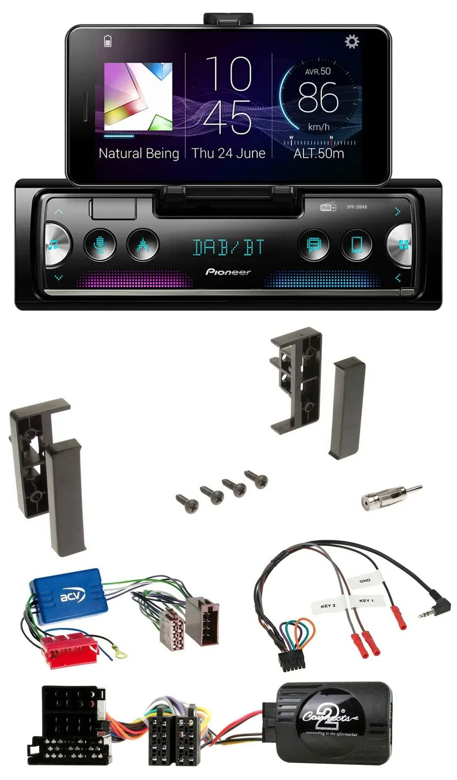 Автомагнитола Pioneer USB Bluetooth DAB для Audi A3/A4/A6 1999–2000, поддержка кнопок на руле и активной акустики