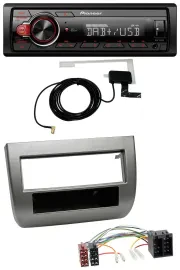 Pioneer 1DIN MP3 DAB USB AUX Autoradio für Lancia Y 843 03-11 dunkelsilbermetall