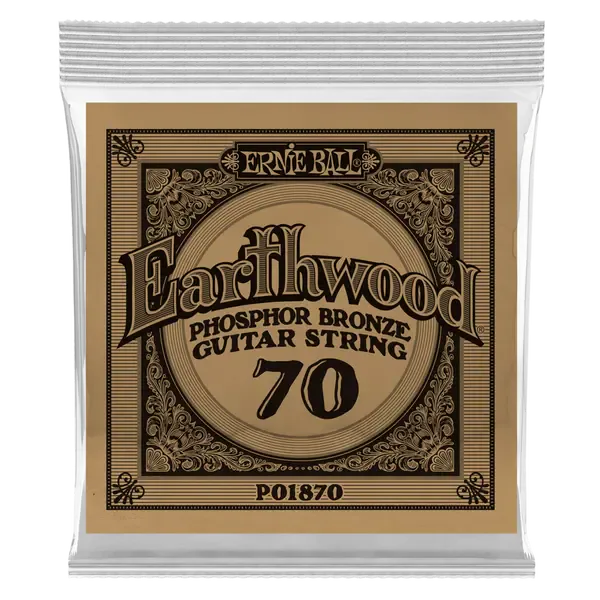 Струна для акустической гитары Ernie Ball P01870 Earthwood, фосфорная бронза, калибр 70